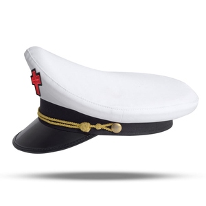 Wholesale Sir Knight Knights Templar Fatigue <b>Cap</b> Red Cross Custom Black Regalia Hat - Product Image 2