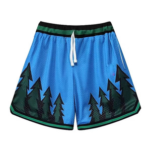 Shorts de sport pour hommes à prix raisonnable, taille élastique, maille unie, logo personnalisé, séchage rapide, respirant, en polyester - Product Image 1