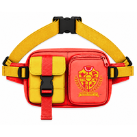 Sac banane personnalisé NSPDK Sorority rouge et or, style décontracté, logo brodé et poche zippée pour vêtements grecs féminins