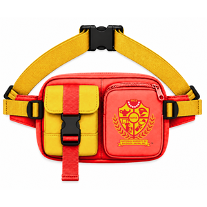 Sac banane personnalisé NSPDK Sorority rouge et or, style décontracté, logo brodé et poche zippée pour vêtements grecs féminins - Product Image 1