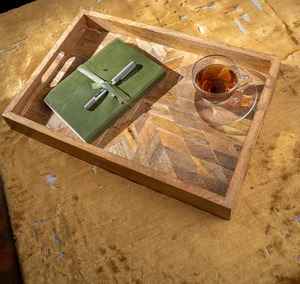 Bandejas de servir indias hechas a mano, increíbles bandejas rectangulares de madera, bandeja tradicional de nuevo estilo, colección para la cocina. - Product Image 2
