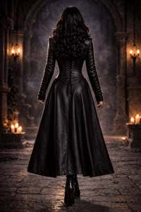 Manteau long gothique en cuir véritable noir pour femmes et hommes par Eoin Winston Sports Fabriqué au Pakistan - Product Image 3