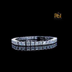 Imperial Princess Track Bracelet Lab Grown Diamond Tennis Link Bracelet 9K 14K 18K <b>Solid</b> <b>Gold</b> Fine Jewelry - Product Image 2