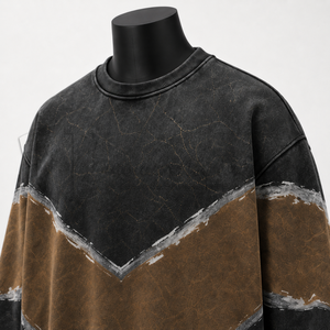 Men’s <b>Vintage</b> Acid Wash Crewneck <b>Sweatshirt</b> Custom Oversized Streetwear Pullover OEM Manufacturer - Product Image 6