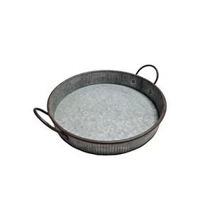 Galvanized <b>Breakfast</b> <b>Tray</b> Sturdy Metal Construction Modern Multi-Functional for Wedding Ramadan Fast Delivery Best Quality Low - Product Image 5