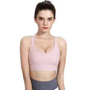 Conjunto de Sujetador Deportivo con Espalda Cruzada y Cuello en V Personalizado, Nueva Tendencia, Tallas Grandes, Top de Yoga para Fitness, Sujetador Deportivo de Algodón Transpirable para Chicas - Product Image 4