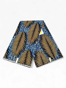 Tissu imprimé africain de qualité supérieure bleu et vert - Matière en coton élégante à motifs circulaires pour vêtements ethniques - Product Image 6