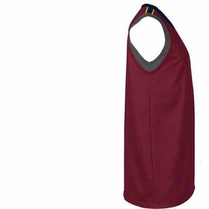 Conjunto de Camiseta y Pantalones Cortos de Baloncesto Sublimados Personalizados, Color Granate con Número 23, Cuello en V, Sin Mangas, Absorbe la Humedad, para Hombre - Product Image 4