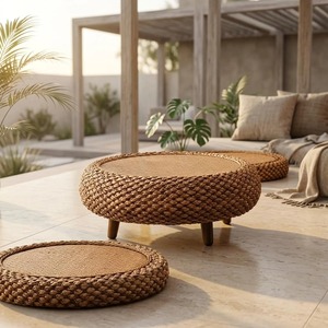 Taburete de Ratán de Diseño, Ideal para Salas de Estar, Dormitorios, Rincones de Lectura y Espacios Exteriores Cubiertos, desde India - Product Image 2