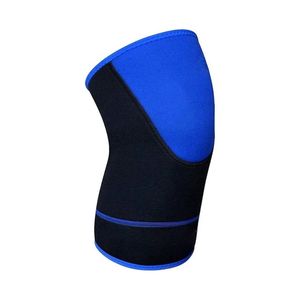 Rodillera de neopreno con panel lateral negro y azul de 7 mm para sentadillas y peso muerto, estabilizador de compresión para gimnasio, levantamiento de pesas (par) - Product Image 3