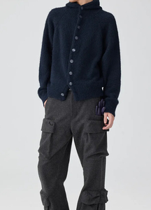 Sweat à capuche en mohair personnalisé avec logo, pull 100 % mohair pour homme, vêtements d'hiver tendance, sweat à capuche brossé et duveteux, pull tricoté OEM ODM - Product Image 4