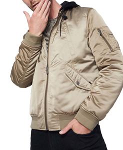 Chaqueta Bomber de satén para hombre de High Street, decoración transpirable personalizada, bordado de talla grande, chaqueta Bomber de vuelo de satén de nailon para hombre - Product Image 4