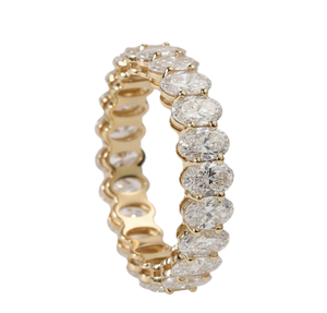 แหวนแต่งงานเพชรทรงรีเพาะเลี้ยงในห้องปฏิบัติการแบบขายส่ง แหวนทองคำแท้ 14K 18K สำหรับวันครบรอบแต่งงาน แหวนแบบซ้อนกันได้ แหวนเพชรเต็มวง - Product Image 4