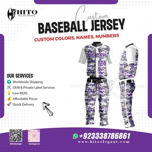 Uniforme de béisbol unisex para adultos, conjunto completo de poliéster 2025 de alta calidad y talla grande, novedad de 100%, diseño personalizado, venta al por mayor - Product Image 2