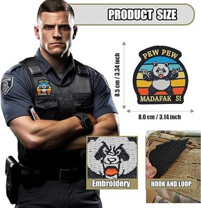 Pew Pew Madafak S! Embroidered Tactical <b>Patch</b> Irregular Shape Woven Fabric <b>Sew</b>-<b>On</b> <b>Patch</b> For Bags And Clothing - Product Image 2