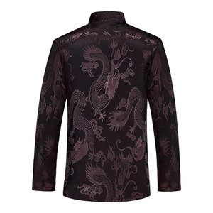 Tenue de Kung Fu noire style Tang, ensemble d'entraînement traditionnel d'arts martiaux, chemise à manches longues et pantalon, confortable pour homme - Product Image 2