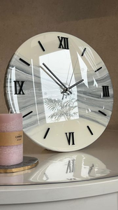 Shabby Chic Round Wall <b>Clock</b> With Floral Pattern And <b>Roman</b> Numerals For Living Room Decor - Product Image 4