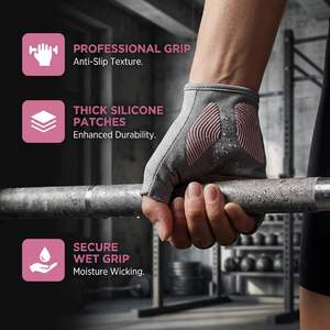 Non <b>Slip</b> Grip Workout Gloves for Men & Women, Weight Lifting Gloves with Wrist Support, Pull Ups, Cycling, Fitness, Home Workout - Product Image 3