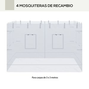 Set Universale di 4 Reti di Ricambio per Pareti di Gazebo Pop-Up, per Finestre a 6 Pannelli, Gazebo e Pergola - Product Image 4