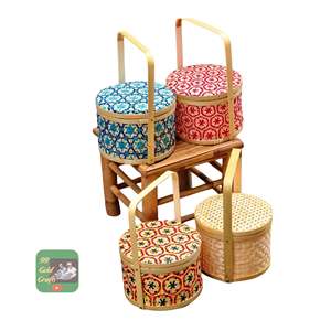 Bamboo <b>gift</b> <b>boxes</b> & baskets manufacturer for poolside amenities and outdoor summer lounge storage using water resistant fibers - Product Image 3