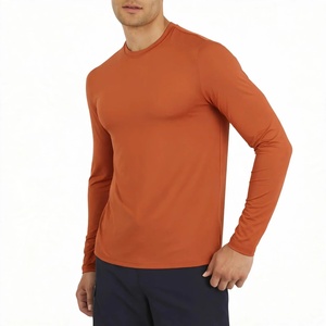 Men's Long Sleeve <b>Rash</b> <b>Guard</b> Compression Shirt for MMA & <b>BJJ</b> UPF50+ Spandex/Polyester Quick Dry Fitness Gym Wear Solid Orange - Product Image 1
