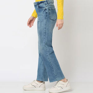 Servicio OEM, Pantalones Rectos de Invierno para Mujer, Casuales, de Cintura Alta, Elásticos, de Lona, Antiarrugas, de Secado Rápido, Estilo Urbano - Product Image 2