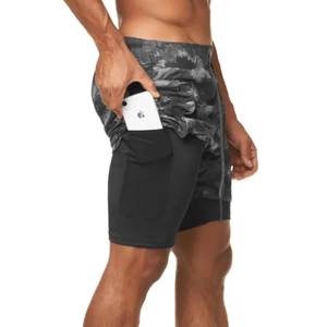 Custom Camouflage Print Training <b>Shorts</b> with Compression Spat Gym Apparel Wholesale Supplier Low MOQ Workout Athletic <b>Shorts</b> Set - Product Image 3