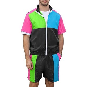 2026 Custom <b>Embroidery</b> Men's High Quality Nylon Jogging Suit Reflective Logo Breathable Zipper Two Piece Short Windbreaker <b>Set</b> - Product Image 1