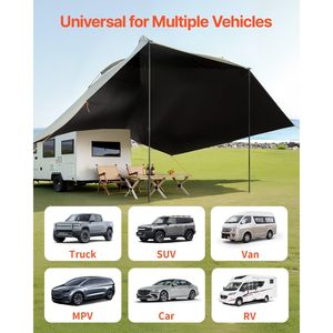 Tenda Laterale per Auto Grande 10 X 7, PU2000mm UV50+, Copertura Laterale Estesa Portatile per Veicoli - Product Image 2