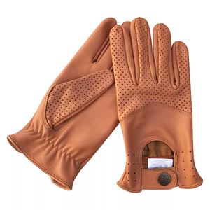 Gants de conduite unisexes en cuir de vachette et de chèvre, à doigts entiers, mode, sport, personnalisables, imperméables, pour la course - Product Image 6