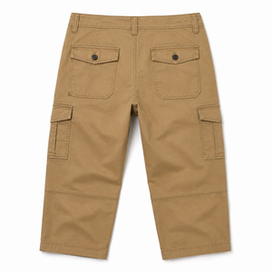<b>Men's</b> Cargo Capri <b>Pants</b> <b>Three</b> <b>Quarter</b> Utility Trousers Multi Pocket Casual Workwear 100% Cotton Canvas Mid Waist OEM ODM - Product Image 5