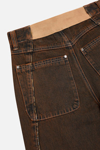 Jeans de Mezclilla para Hombre, Cintura Alta, Pierna Ancha, Lavado a la Piedra, Cierre de Botones, Casual, 100% Algodón, Tejido de Peso Medio, Estilo Otoñal - Product Image 3