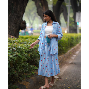 Conjunto de Falda y Camisa para Mujer Heartbeat Blue - Product Image 4