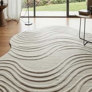 Alfombra Moderna Abstracta con Diseño Ondulado, Tejida a Mano, Suave, para Sala de Estar, Dormitorio, Decoración de Piso, Antideslizante, Duradera y Elegante - Product Image 3