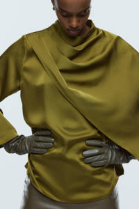 Gants longs en cuir de mouton pour femmes, doublure en soie personnalisée, anti-boulochage, confortables, respirants, pour le ski et le cyclisme en extérieur, vente en gros - Product Image 2