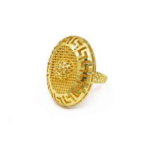 Bagues de mariée plaquées or 14K, 18K, 24K style Dubaï, bagues de doigt traditionnelles, bagues de mode en or rempli, vente en gros - Product Image 1