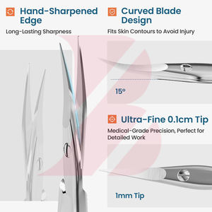 Tijeras para Cutículas Grandes con Anillo para Dedos, Tijeras de Manicura Profesionales de Acero Inoxidable para Eliminar Piel Muerta, Pedicura - Product Image 3