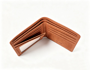 [En Stock] [Precio de Venta al Público] Cartera Bifold de Cuero Nubuck Genuino Castello Hecha a Mano para Hombre con RFID, Negra, Marrón, Marrón Claro - Product Image 6