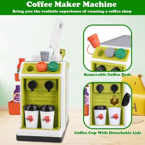 Juego de 48 Piezas de Juguetes de Caja Registradora, Escáner y Cafetera, Mini Supermercado, Juego de Roles de Tienda de Comestibles, Artículos de Comida de Juguete, 48 Piezas - Product Image 3