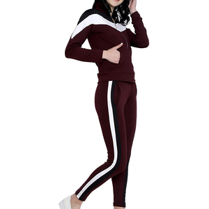 Survêtement marron col roulé pour femme, manches longues, design sportif, imprimé par sublimation, logo au dos, collection automne - Product Image 3