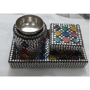 Eco Friendly Stylish Wood Metal Bakhoor Burner Set Trendy Mabkhara Religious Ramadan Eid Festive Luxury Home Decor Aromatherapy - Product Image 2