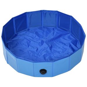 Piscine pliable pour chien en PVC bleu 31,5 x 7,9 pouces, pratique pour que les chiots se rafraîchissent au soleil d'été - Product Image 3