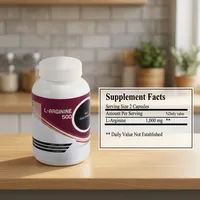 Capsules de poudre de L-arginine extra forte pour adultes, stimule le métabolisme, l'énergie, complément nutritionnel sportif, soulagement du stress, 60 capsules