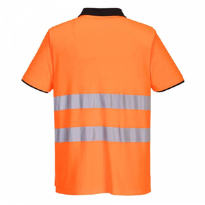 Polo de sécurité haute visibilité pour homme, bicolore, avec bandes réfléchissantes, manches courtes, vêtements de travail haute visibilité, uniforme de chantier - Product Image 3