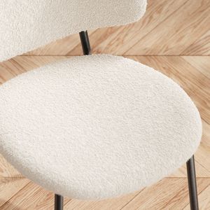 Set di 4 Sedie da Pranzo Moderne Stile Mid-Century Rivestite in Tessuto Bouclé con Schienale Curvo per Sala da Pranzo o Cucina - Product Image 4