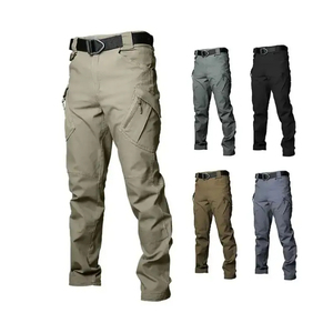 Pantalon cargo décontracté pour homme, taille élastique, coupe droite, multi-poches, style streetwear hip-hop, prix de gros - Product Image 3