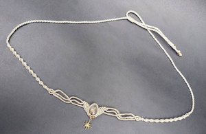 Collar con Colgante de Estrella de Macramé de Cuarzo Rutilado Beige Hecho a Mano, Ajustable, Joyería Boho de Cristal Curativo, Venta al por Mayor - Product Image 2