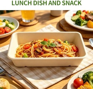 Hot Sale 1000ml Disposable Sugarcane Pulp Meal Box Leak Resistant Food <b>Container</b> With Secure Lid Recutangle Shapes Packaging Box - Product Image 5