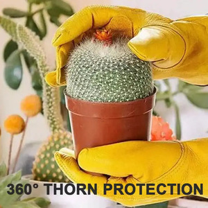 Safety Winter Genuine <b>Leather</b> <b>Gloves</b> <b>Fur</b> <b>Lined</b> Thermal Wrist Length Eco-Friendly Anti-Heat Breathable Daily Use for Gardening - Product Image 4