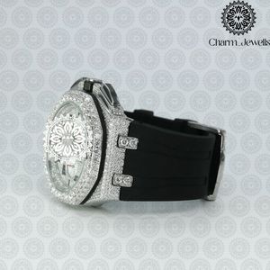 Reloj Charm Jewells de acero inoxidable para hombre, caja de 40 mm, detalles de diamantes, analógico, de lujo, a la moda, movimiento mecánico, fecha automática - Product Image 3